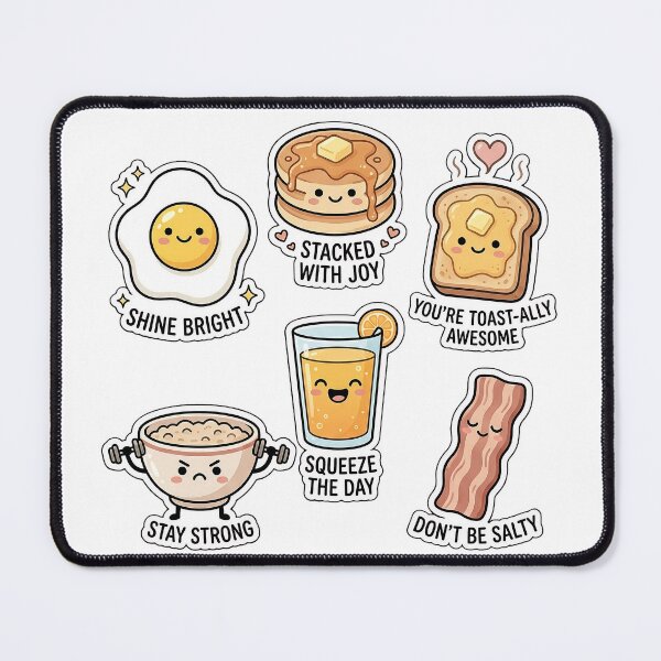 Item preview, Cute Kawaii Breakfast Sticker Pack - Happy Eggs, Toast & Pancakes designed and sold by SimpleP.