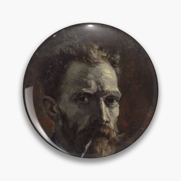 Item preview, Self Portrait With Pipe by Vincent van Gogh: Moody Post Impressionist Poster designed and sold by artofuniverse.