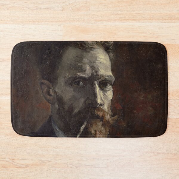 Item preview, Self Portrait With Pipe by Vincent van Gogh: Moody Post Impressionist Poster designed and sold by artofuniverse.