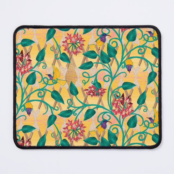 Item preview, Pattern-Sunbirds Among Sunset Hoya on Trellis designed and sold by Eejee-SK.