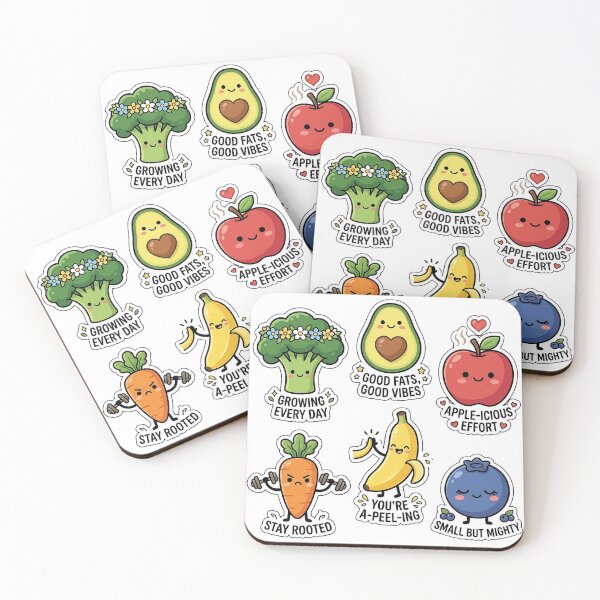 Item preview, Cute Kawaii Vegetables Sticker Pack - Healthy Fruits & Veggie Doodles designed and sold by SimpleP.