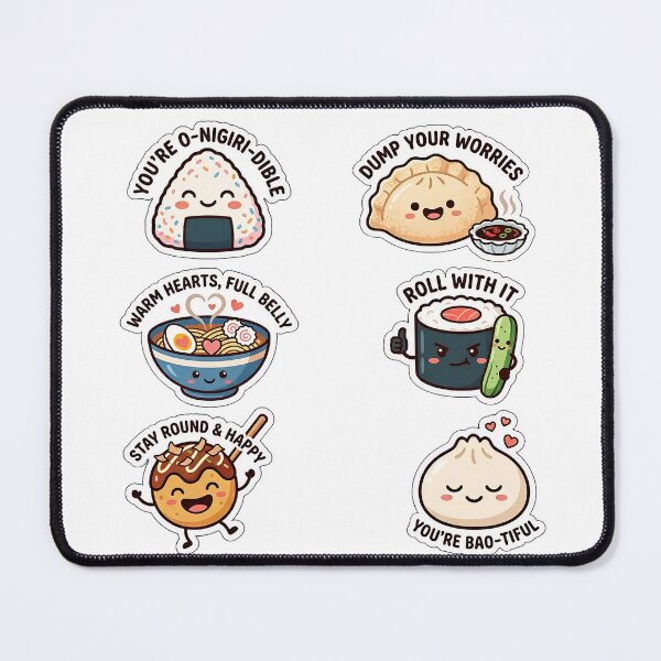 Item preview, Kawaii Sushi and Ramen Sticker Pack - Cute Japanese Food Doodles designed and sold by SimpleP.