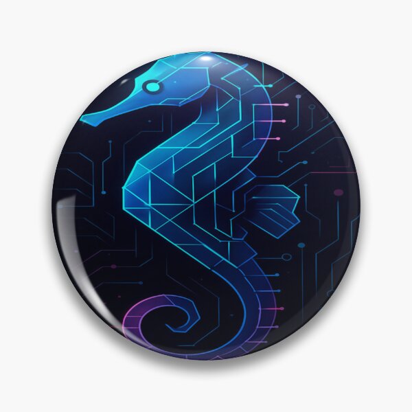 Item preview, Equinodraco – Neon Seahorse Quantum Ocean Spirit designed and sold by AlgorithmiaArt.
