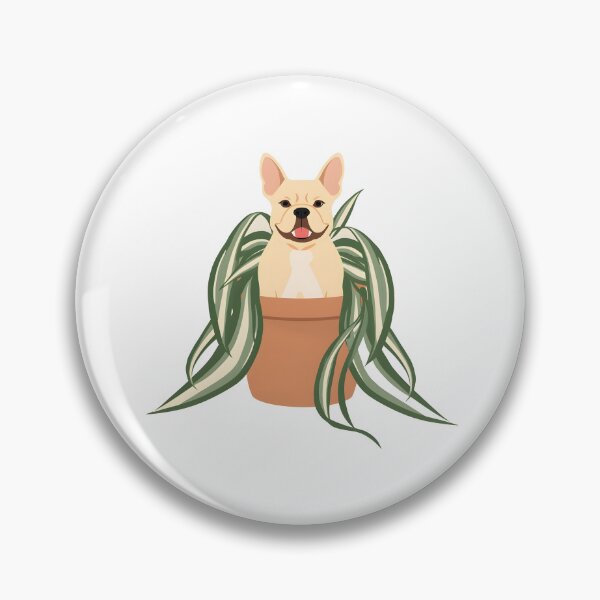 Item preview, Frenchie & Spider Plant | Pet Safe Botanical Art designed and sold by NavyB7480.