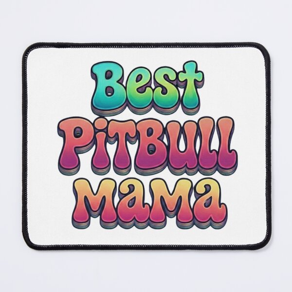 Item preview, Best Pitbull Mama Groovy Bubble Letters designed and sold by My Pitbull Place.