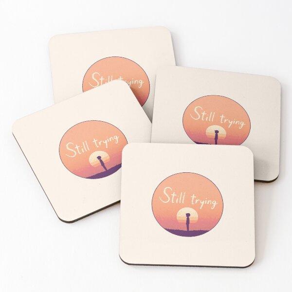 Item preview, Still Trying Sunset Circle – Minimal Seinen Manga Style Motivational Design designed and sold by BukJus.