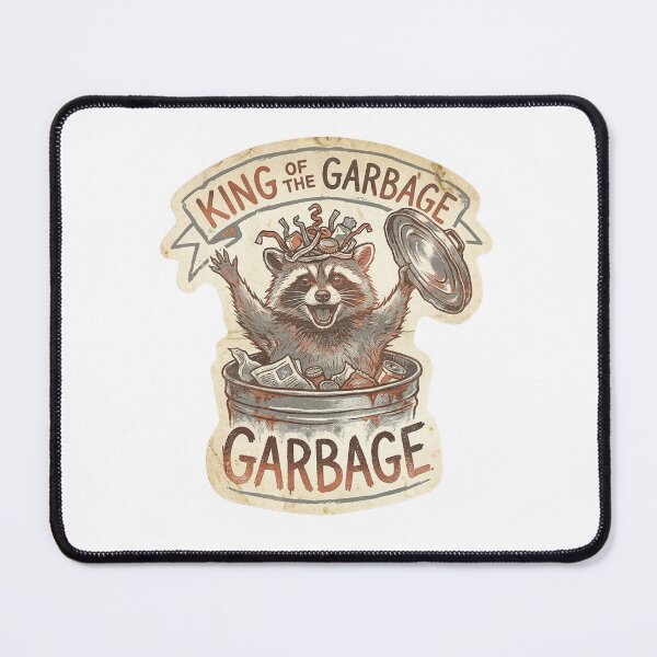 Item preview, King of the Garbage - Joyful Raccoon - Vintage Sticker designed and sold by Mr. Pawsome.