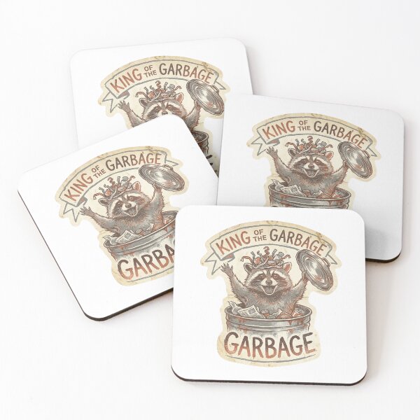 Item preview, King of the Garbage - Joyful Raccoon - Vintage Sticker designed and sold by Mr. Pawsome.