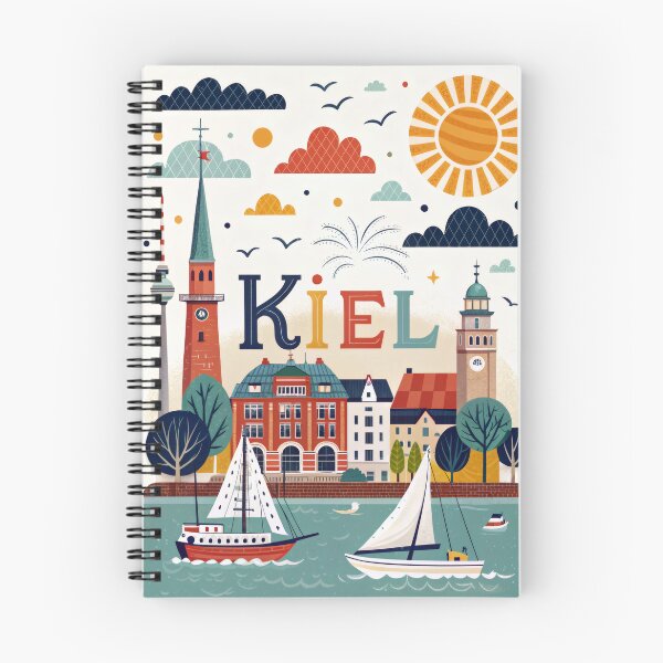 Item preview, Kiel Germany Travel Poster | Harbor Sailboats & Coastal City Illustration | Baltic Sea Wall Art designed and sold by Witsprings.