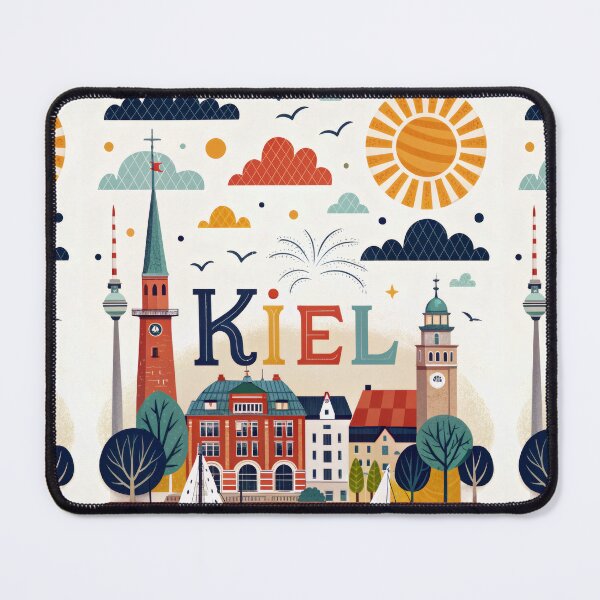 Item preview, Kiel Germany Travel Poster | Harbor Sailboats & Coastal City Illustration | Baltic Sea Wall Art designed and sold by Witsprings.