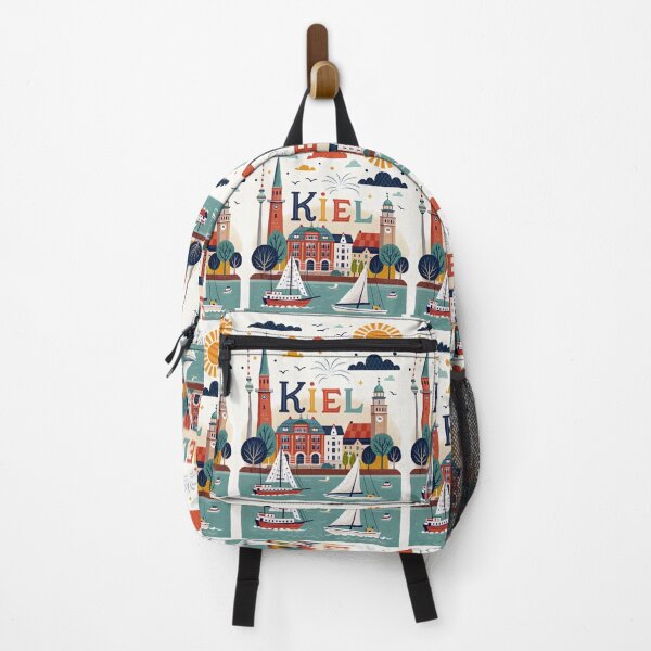 Item preview, Kiel Germany Travel Poster | Harbor Sailboats & Coastal City Illustration | Baltic Sea Wall Art designed and sold by Witsprings.