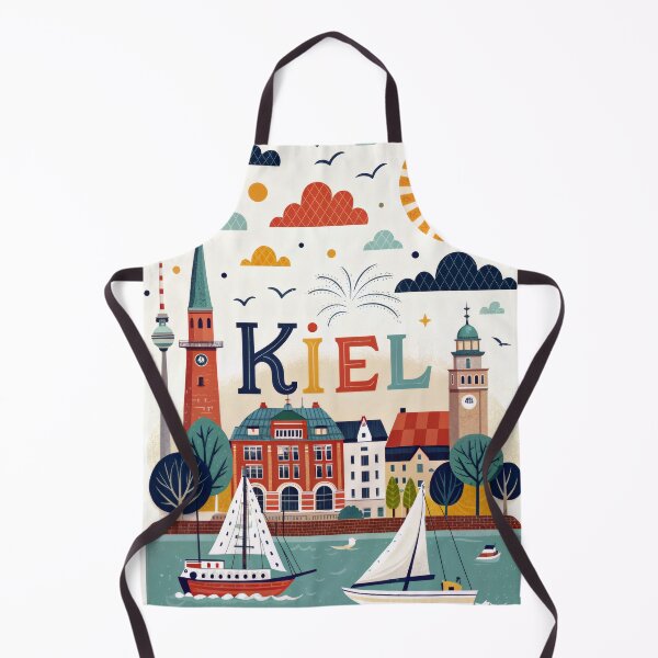 Item preview, Kiel Germany Travel Poster | Harbor Sailboats & Coastal City Illustration | Baltic Sea Wall Art designed and sold by Witsprings.