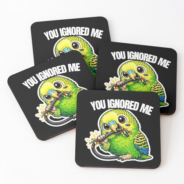 Item preview, Funny Budgie You Ignored Me – Dramatic Bird Meme designed and sold by FeatherChaos.