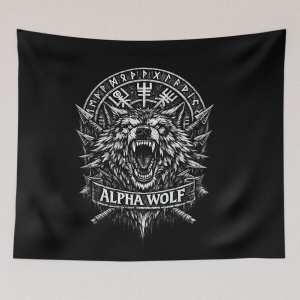 Item preview, Alpha Wolf Viking Rune Emblem T-Shirt | Nordic Fenrir Warrior Leader Design designed and sold by R3X .