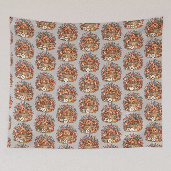 Item preview, Cozy Cottagecore Woodland Picnic Fox Rabbit designed and sold by SholoStudio.