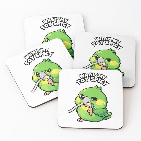 Item preview, Funny Amazon Parrot Why Is My Toy Spicy – Chewing Meme designed and sold by FeatherChaos.