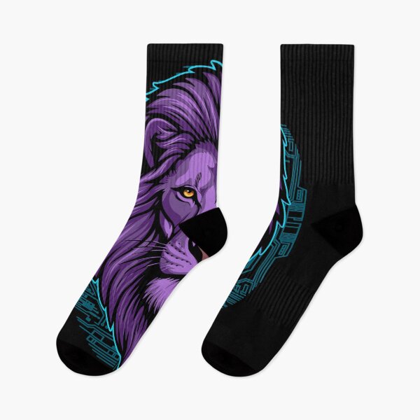 Item preview, Cyberpunk Lion Head Neon Purple Futuristic Sci-Fi King designed and sold by el.azraq.