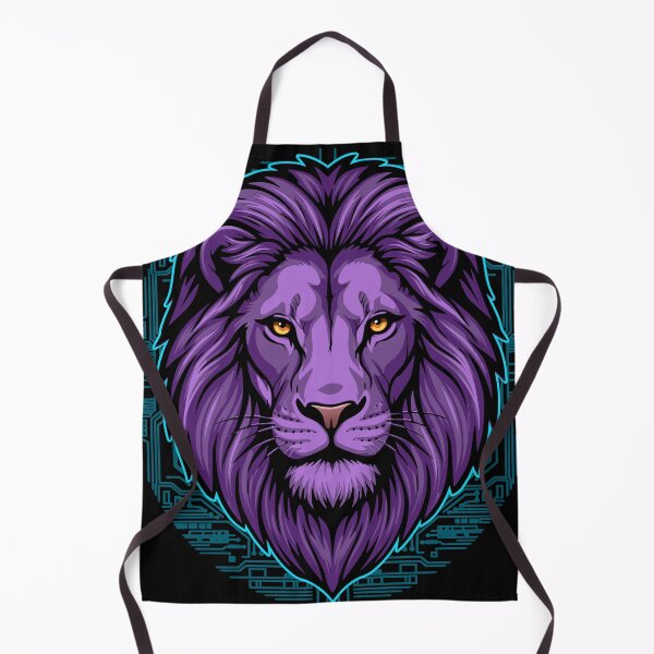 Item preview, Cyberpunk Lion Head Neon Purple Futuristic Sci-Fi King designed and sold by el.azraq.