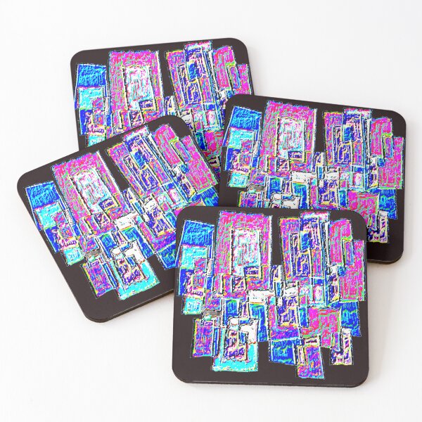 Item preview, cityscape cubism dark e7 colorful geometric abstract design designed and sold by SmashingDeals.