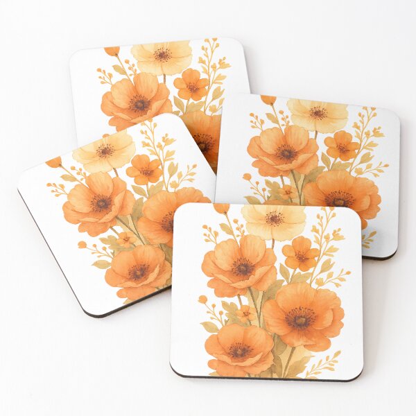 Item preview, Vibrant Watercolor Orange Poppies Bouquet designed and sold by EthnoUA.