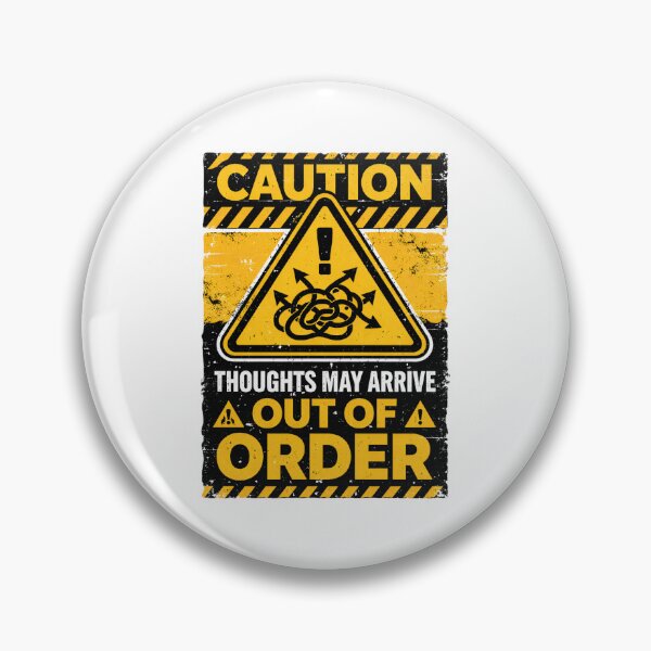 Item preview, Brain Injury Awareness Shirt – “Thoughts May Arrive Out of Order” Funny TBI Stroke Survivor Recovery Humor Caution Sign Graphic Tee designed and sold by ComebackCotton.