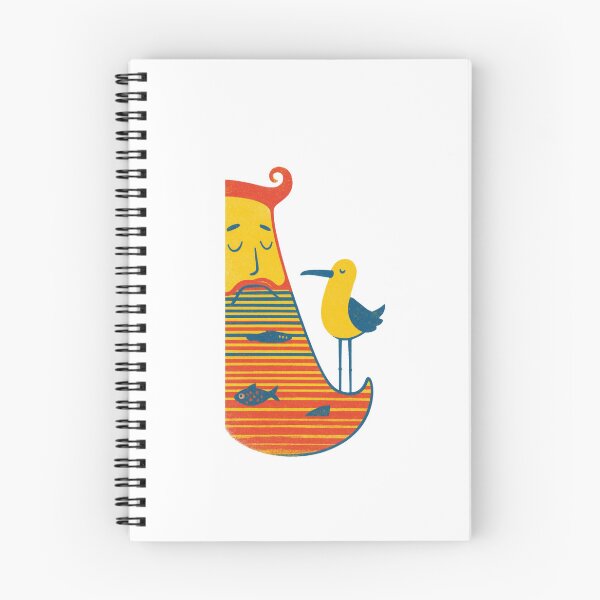 Item preview, Quirky Fisherman Illustration with Bird and Fish designed and sold by Colorful-Garden.