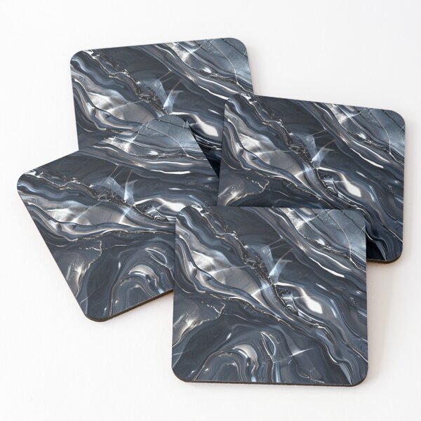 Item preview, Luxury Midnight Onyx with Flowing Liquid Platinum Veins designed and sold by Sirin1712.