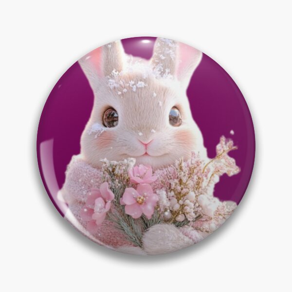 Item preview, Cute Bunny With Flowers | Kawaii Aesthetic Rabbit Cottagecore Design designed and sold by PixelVibe Art.