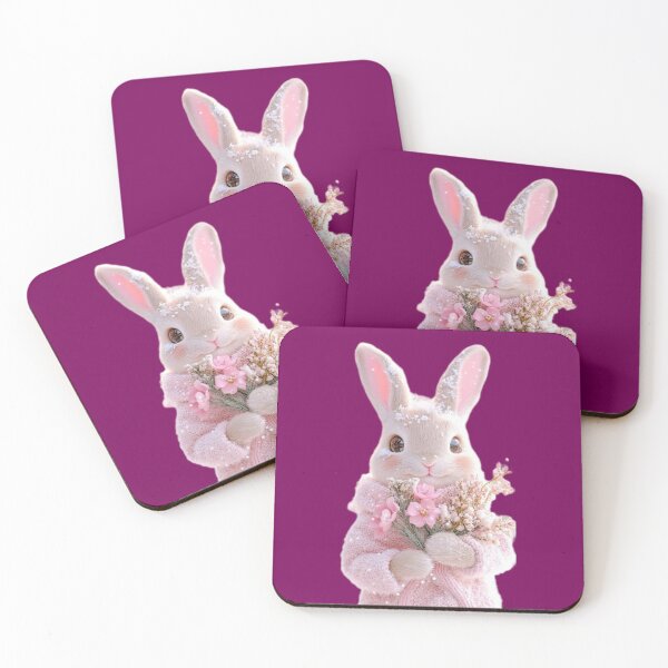 Item preview, Lindo conejito con flores | Diseño kawaii de conejo con estética cottagecore designed and sold by PixelVibe Art.