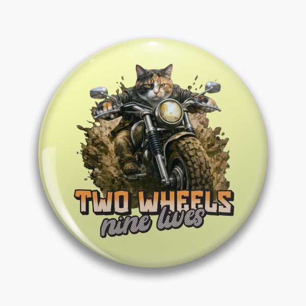 Item preview, Calico Cat Motorcycle Art – Two Wheels Nine Lives Biker Cat Print Design designed and sold by PixelsPaws.