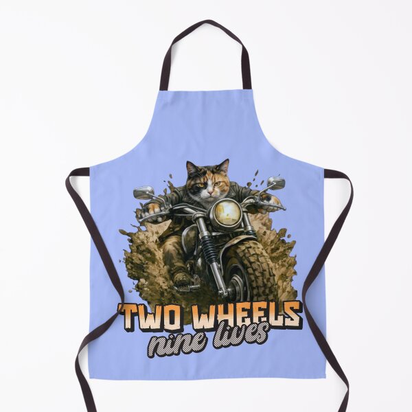 Item preview, Calico Cat Motorcycle Art – Two Wheels Nine Lives Biker Cat Print Design designed and sold by PixelsPaws.