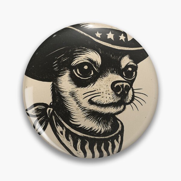 Item preview, Vintage Cowboy Chihuahua Illustration designed and sold by EliteCanvasCo.