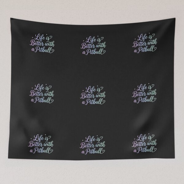 Item preview,  Life is Better with a Pitbull Colorful Pastel Script  designed and sold by My Pitbull Place.