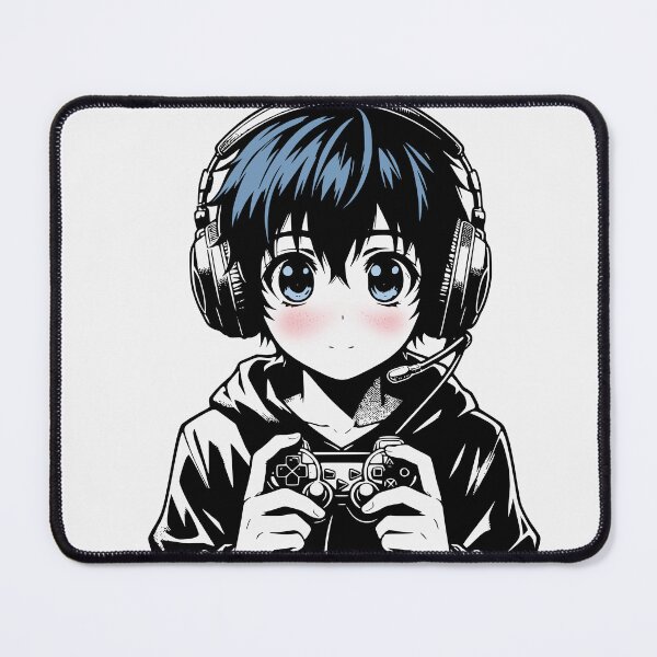 Item preview, Anime Gamer Boy with Headphones Controller Art designed and sold by Hannah-Yei.