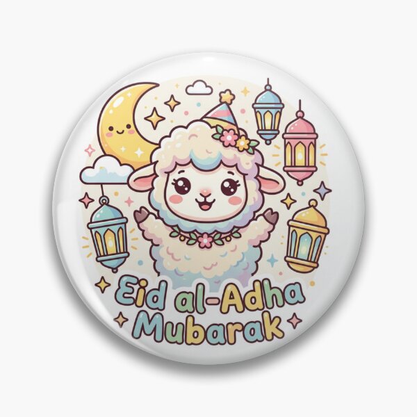 Aperçu de l'œuvre Cute Kawaii Sheep Sticker – Eid al-Adha Mubarak for Kids créée et vendue par RALYSHOP.