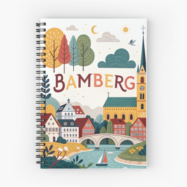 Item preview, Bamberg Germany Travel Poster | Little Venice & Old Town Illustration | European Wall Art designed and sold by Witsprings.
