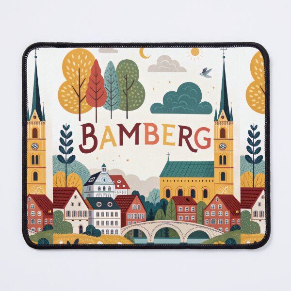 Item preview, Bamberg Germany Travel Poster | Little Venice & Old Town Illustration | European Wall Art designed and sold by Witsprings.
