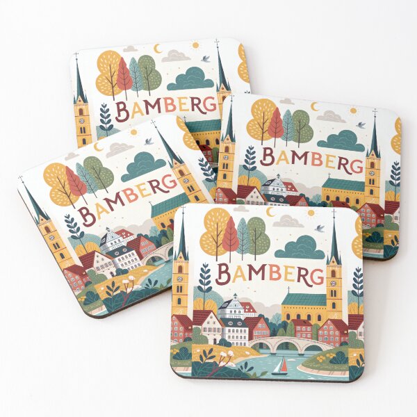 Item preview, Bamberg Germany Travel Poster | Little Venice & Old Town Illustration | European Wall Art designed and sold by Witsprings.