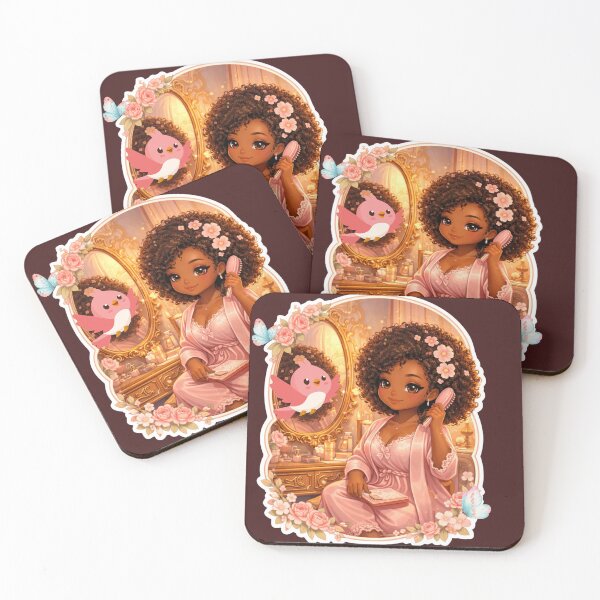 Item preview, Black Girl Cozy Aesthetic Art – Journaling Princess, Soft Life, Self Love, Writing Therapy Illustration designed and sold by PrincSaraStudio.