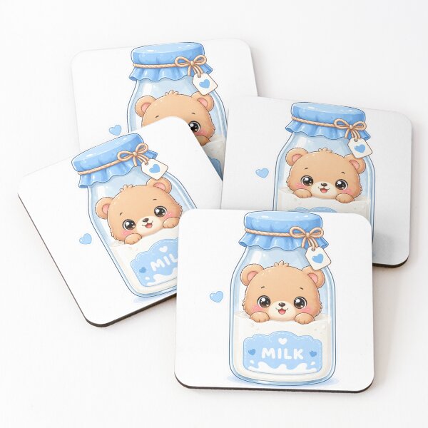 Item preview, Cute Bear Inside Milk Bottle Kawaii Cozy Design designed and sold by Sadia  Jannat.
