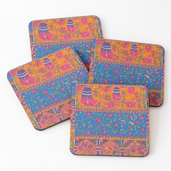 Item preview, Royal Elephant & Lotus Garden | Traditional Indian Folk Art designed and sold by Srishti Khaiwal.
