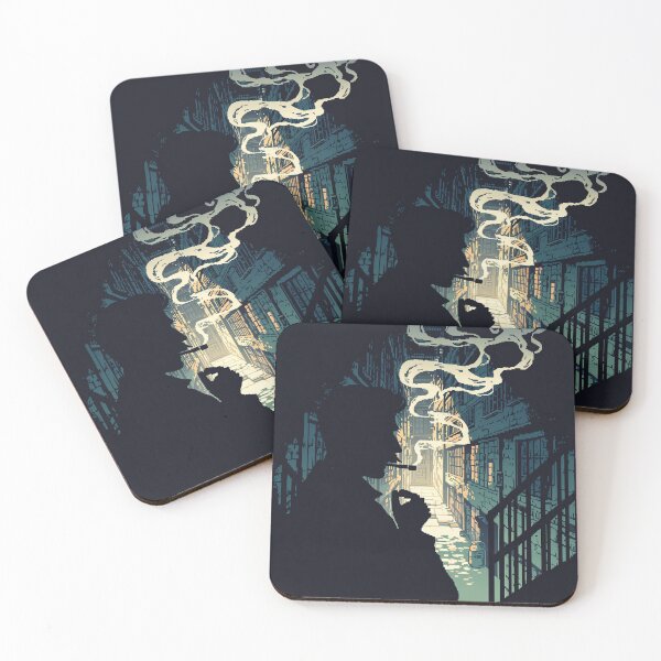 Item preview, Smoking Silhouetted Man 32-bit pixel design  designed and sold by NijiWorld.
