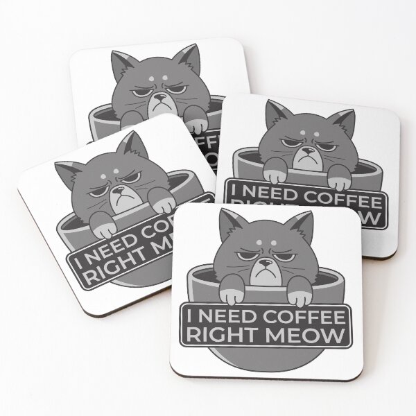Item preview, I Need Coffee Right Meow Grumpy Cat designed and sold by Found Dream.