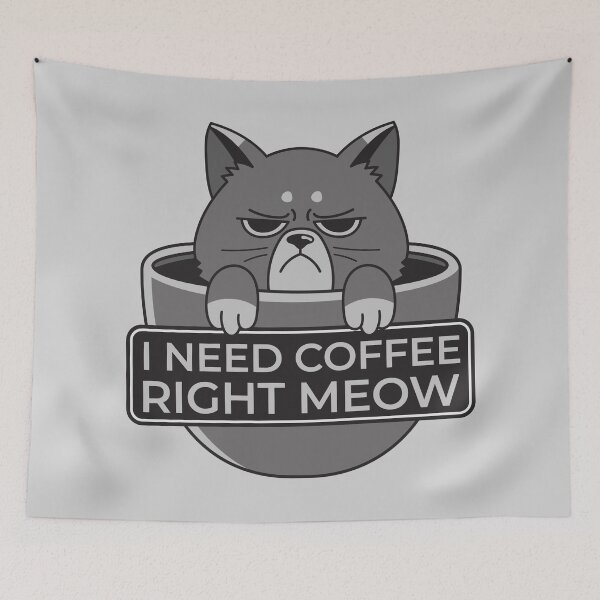 Item preview, I Need Coffee Right Meow Grumpy Cat designed and sold by Found Dream.