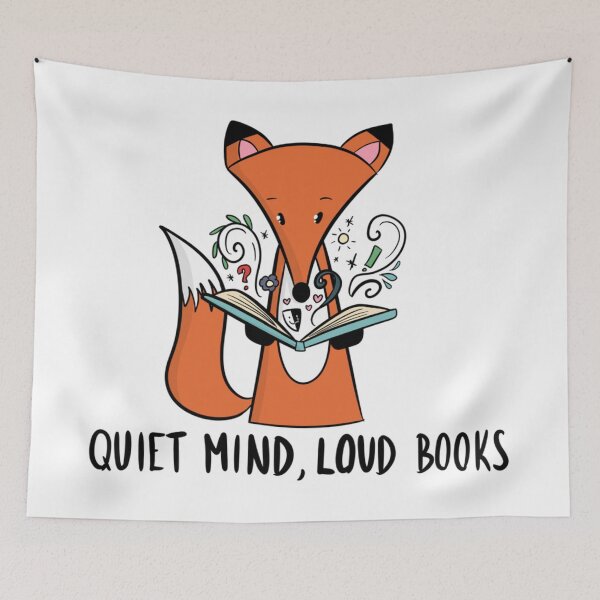 Item preview, Quiet Mind Loud Books Cute Reading Fox Introvert designed and sold by DesignFreakArt.