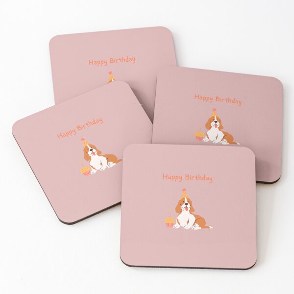 Item preview, Dog Blowing Birthday Candle Muffin Cute Happy Birthday Dog Design designed and sold by gluxdesing.