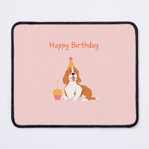 Item preview, Dog Blowing Birthday Candle Muffin Cute Happy Birthday Dog Design designed and sold by gluxdesing.