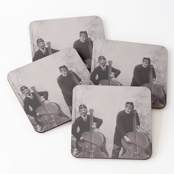 Item preview, Two Musicians with Double Bass — Original Cabinet Card, 1890s designed and sold by The Ancestor Archive.