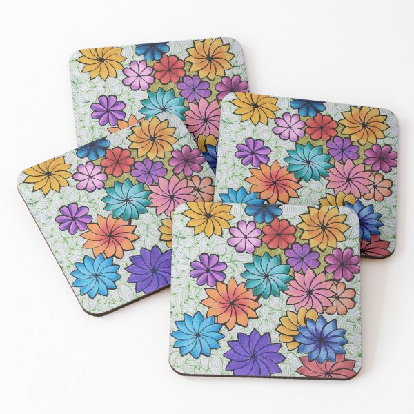Item preview, A Floral Mess - Hand Drawn Coloured Flowers Pattern designed and sold by AJPrettyObscene.