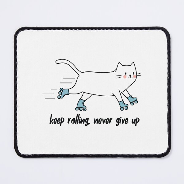 Item preview, Roller cat, keep rolling, never give up, Roller skate, cat, kitty tee shirt sticker designed and sold by Ameerh Workshop .